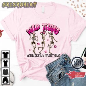 Wild Thing You Make My Heart Sing Gift for Valentine Day Graphic Sweatshirt