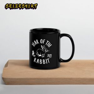 Year Of The Rabbit 2023 Black Glossy Ceramic Mug
