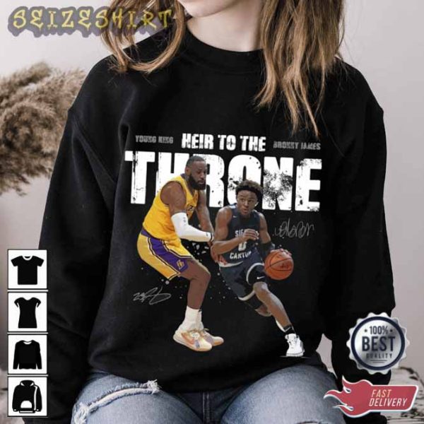 Young King Lebron James vs Bronny James Heir To The Throne Shirt