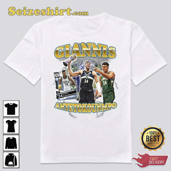 Giannis Antetokounmpo Milwaukee Bucks 2023 Signature t shirt - Limotees