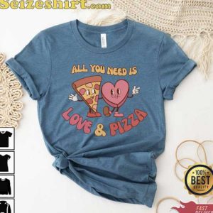 All You Need Is Love And Pizza Kids Retro Shirt