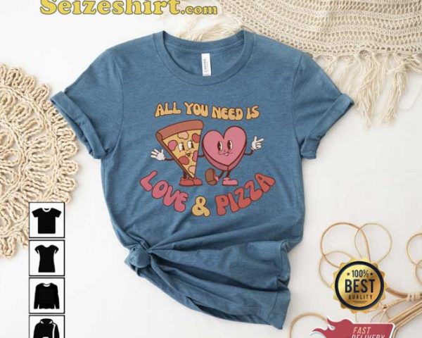 All You Need Is Love And Pizza Kids Retro Shirt