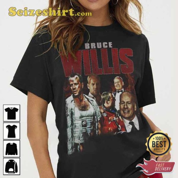 Bruce Willis 90s Poster Vintage Style Sweatshirt