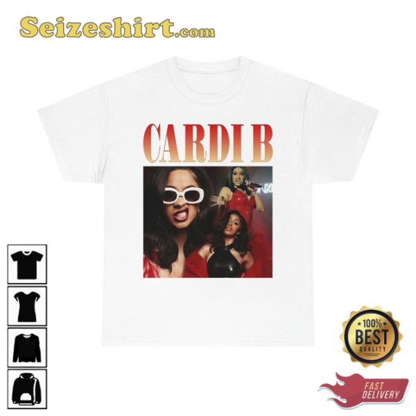 Cardi B Vintage Style Hip Hop Rap Music Tee