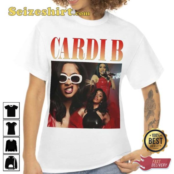 Cardi B Vintage Style Hip Hop Rap Music Tee