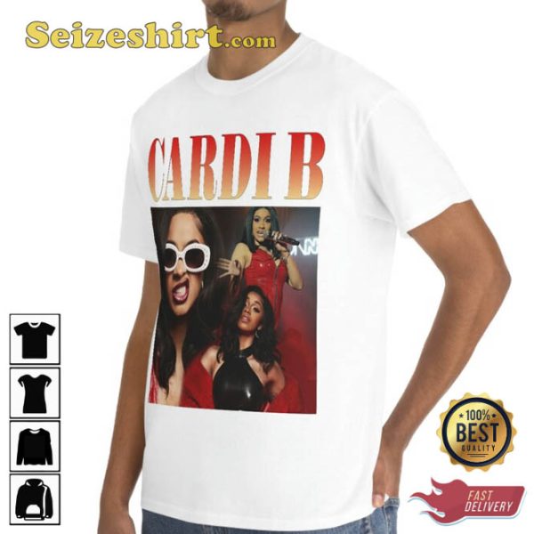 Cardi B Vintage Style Hip Hop Rap Music Tee