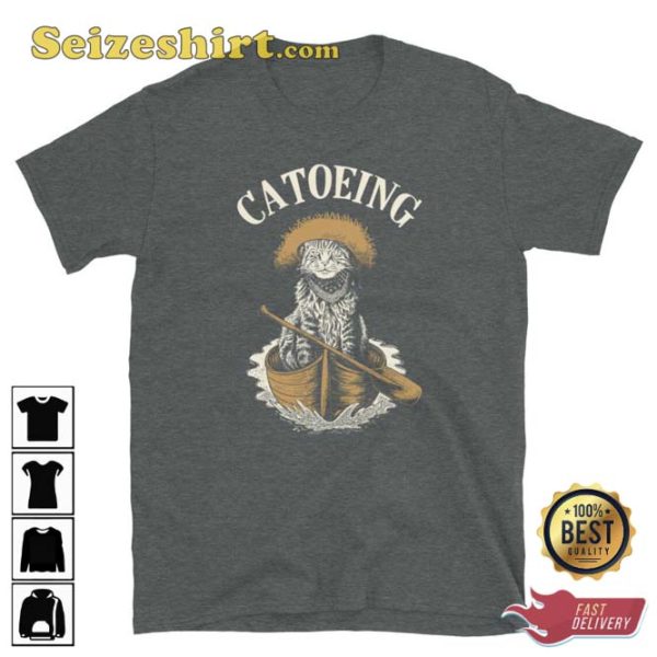 Catoeing Cat Canoeing in River Canoe T-Shirt