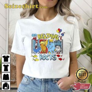 Cute Dr Seuss Reading Rocks T-shirt