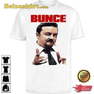 David Brent The Office Bunce Ricky Gervais White Printed T Shirt