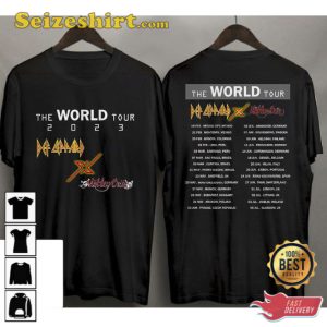 Def Leppard x Motley Crue World Tour 2023 Concert Tee Tour Dates T-Shirt