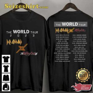 Def Leppard Motley Crue World Tour 2023 Concert Tee Shirt