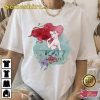 Disney Little Mermaid Ariel Painted Collage Portrait T-Shirt