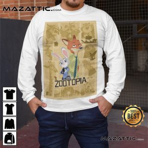 Disney Zootopia Nick Wilde And Judy Hopps Cartoon Unisex Long Sleeve Shirt