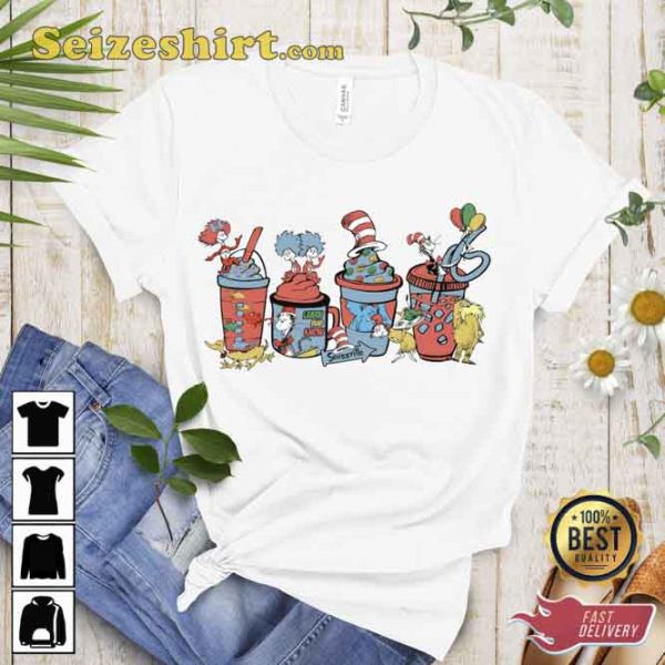 Dr Suess Coffee Cat In The Hat Shirt