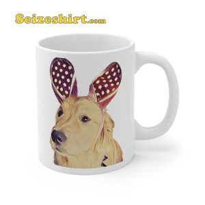 Egg-Cited Golden Retriever Easter Ceramic Mug