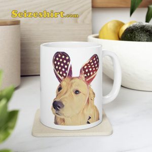 Egg-Cited Golden Retriever Easter Ceramic Mug