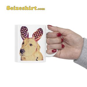 Egg-Cited Golden Retriever Easter Ceramic Mug