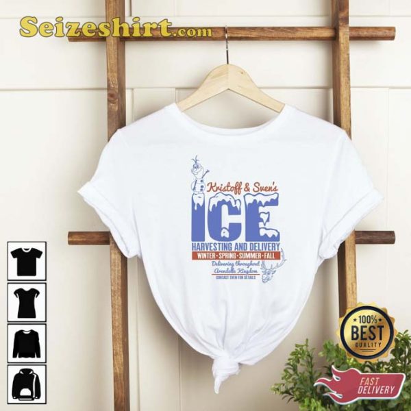 Funny Kristoff Sven Olaf Ice Delivery Disney Frozen Tshirt