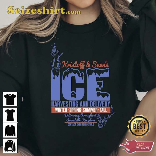 Funny Kristoff Sven Olaf Ice Delivery Disney Frozen Tshirt