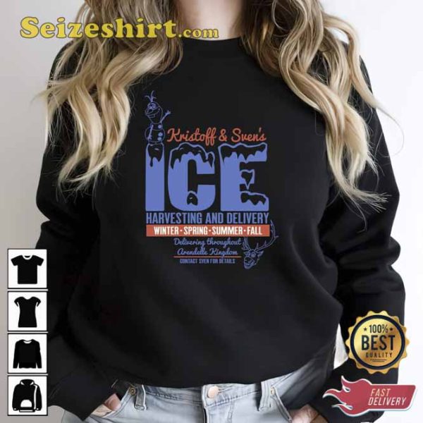 Funny Kristoff Sven Olaf Ice Delivery Disney Frozen Tshirt