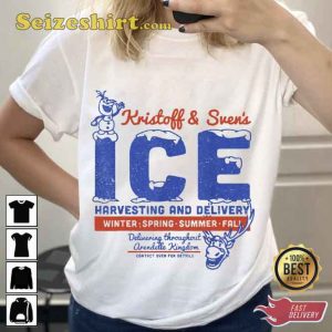 Funny Kristoff Sven Olaf Ice Delivery Disney Frozen Tshirt