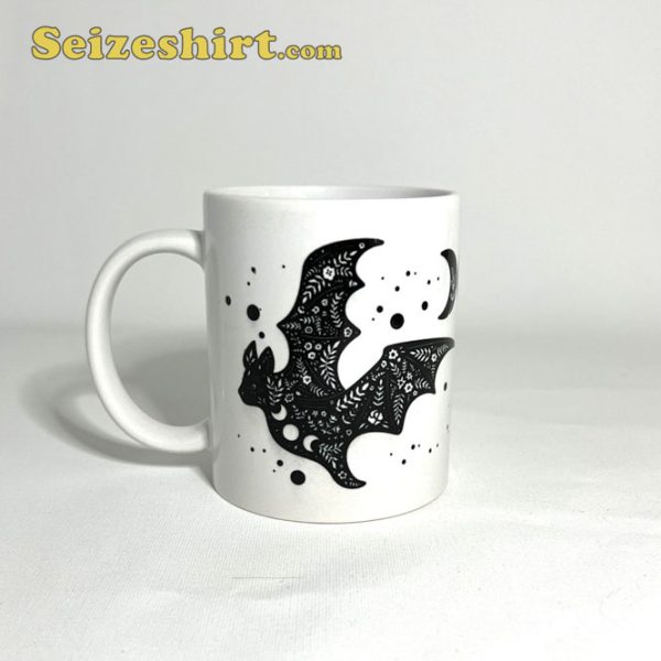 Goddess Moon and Flowers Patterned Coffee Cup