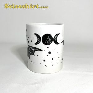 Goddess Moon and Flowers Patterned Coffee Cup