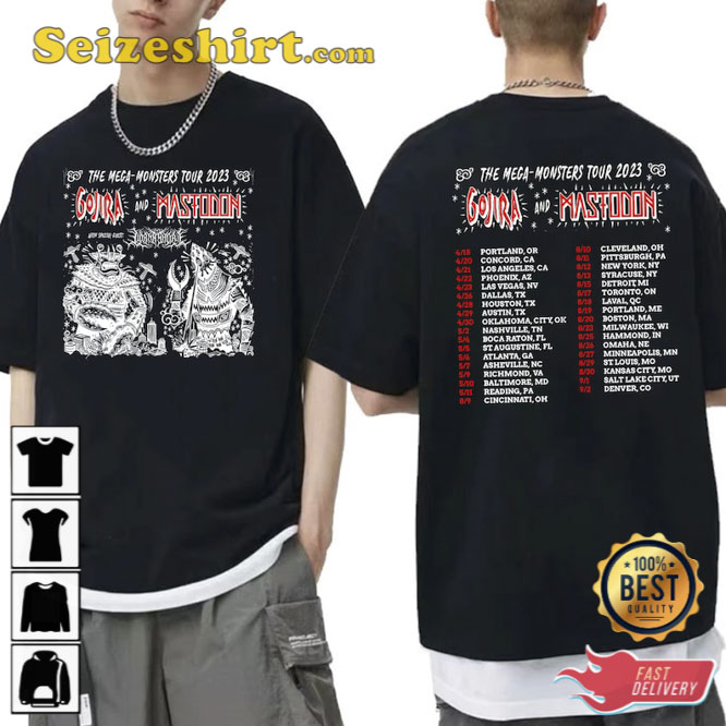 Gojira Band 2023 Shirt The Mega Monsters Tour 2023 Tee