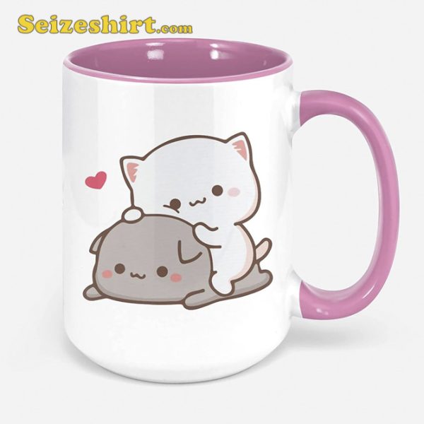 Goma Peach Bear Couple Coffee Mugs Cup Love