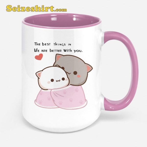 Goma Peach Bear Couple Coffee Mugs Cup Love Gift for Girlfriend