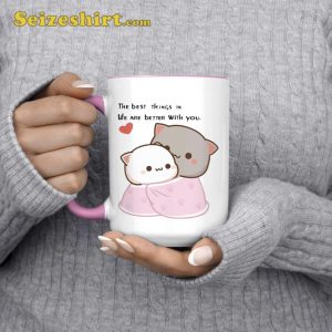 Goma Peach Bear Couple Coffee Mugs Cup Love Gift for Girlfriend