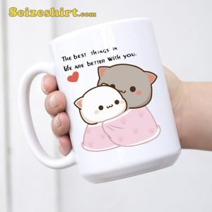 Goma Peach Bear Couple Coffee Mugs Cup Love Gift for Girlfriend