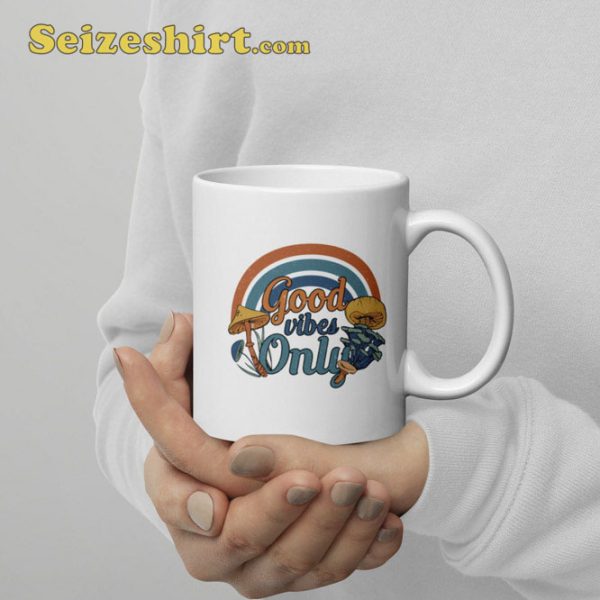 Good Vibes Only Mushroom Rainbow Mug