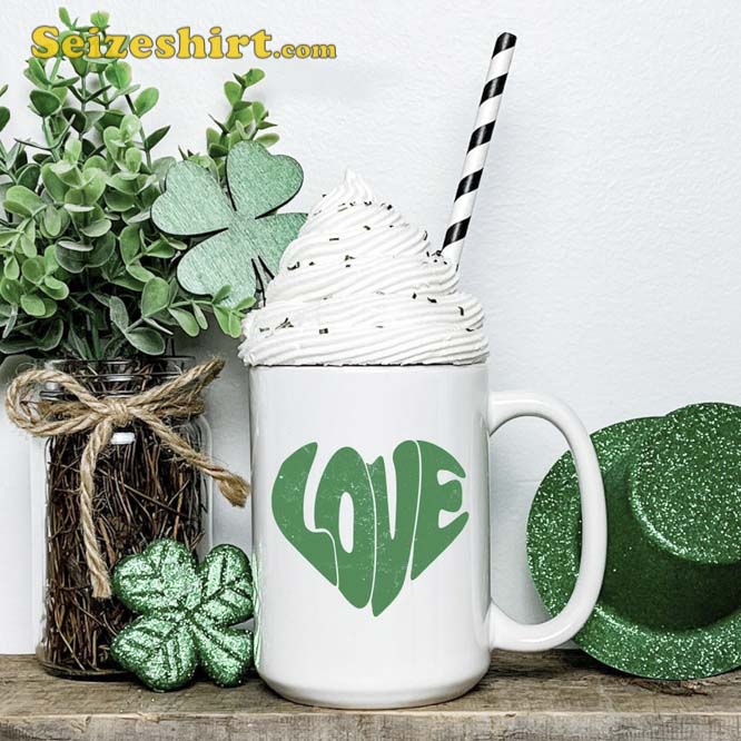 Green LOVE Mug Avid Reader St Patricks Day Gift