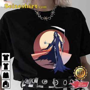 Grim Reaper Hitchhiking On The Road Hitchhiker Graphic Printed T-shirt