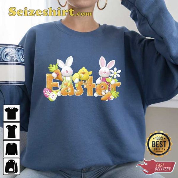 Happy Easter Day Egg Bunny T-Shirt