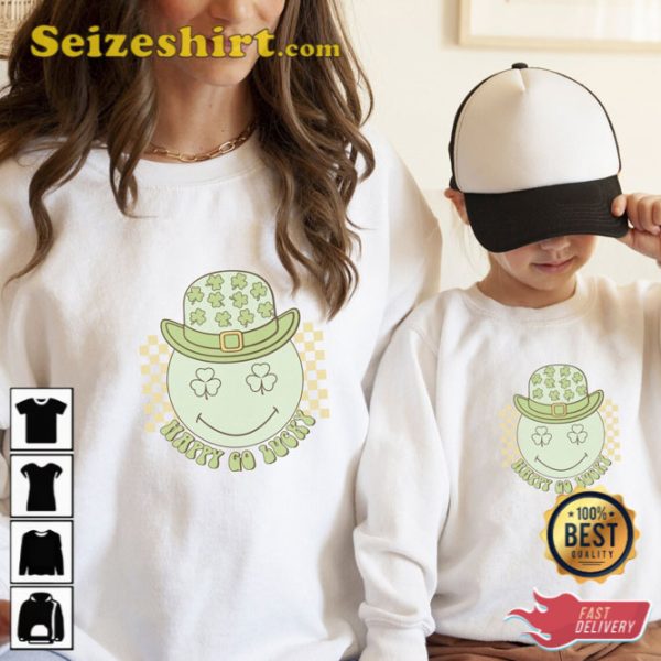 Happy Go Lucky Family St Patricks Day Sweatshirt Four Leaf Clover