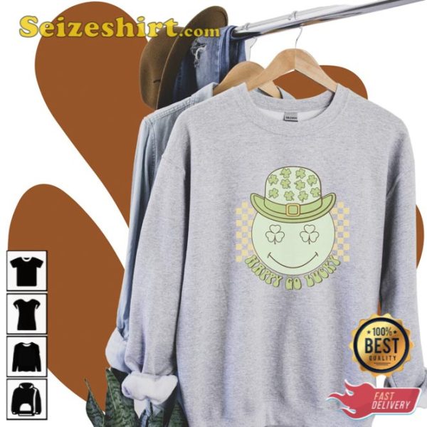 Happy Go Lucky Family St Patricks Day Sweatshirt Four Leaf Clover