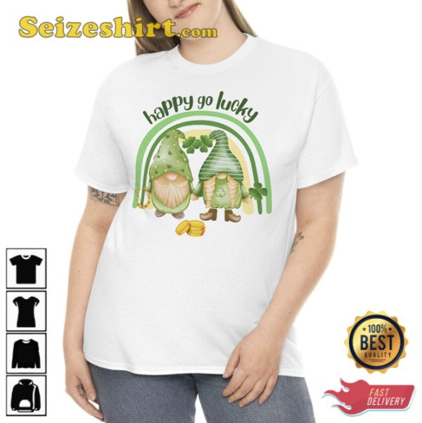 Happy Go Lucky Gnomes St Patricks Day T-Shirt Irish Saint Patrick Day Tee