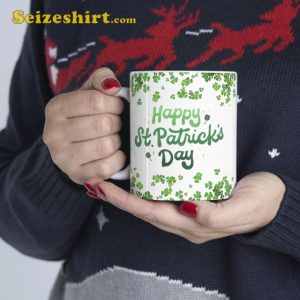 Happy St Patricks Day Mug Four Leaf Clover