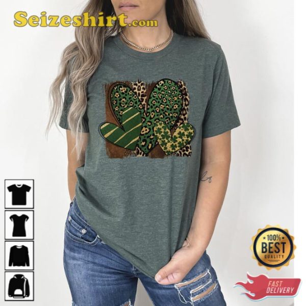 Heart Shamrock St Patricks Day Heart Shirt