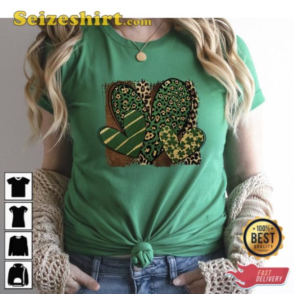 Heart Shamrock St Patricks Day Heart Shirt