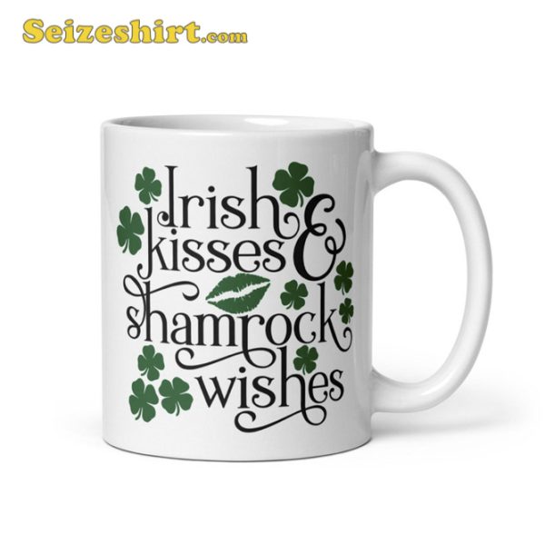 Irish Kisses Shamrock Wishes Coffee Mug Saint Patricks Day