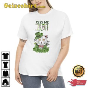 Kiss Me Im Irish Cat St Patricks Day Cat Shirt