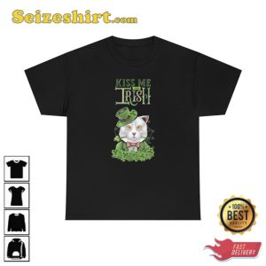 Kiss Me Im Irish Cat St Patricks Day Cat Shirt