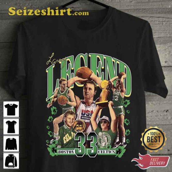 Larry Bird 33 Boston Celtics Basketball T-shirt