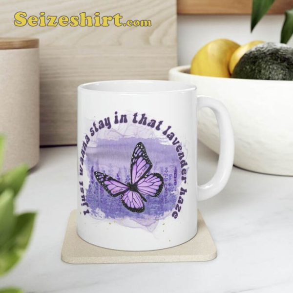 Lavender Haze Butterfly Ceramic Mug