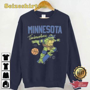 Leonardo X Minnesota Timberwolves Teenage Mutant Ninja Turtles T-Shirt