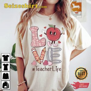 Love Teacher Valentine Shirt Candy Conversation Hearts Tee