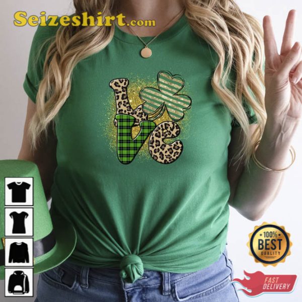 Lucky Day Love St Patricks Day Clover Family Shirt